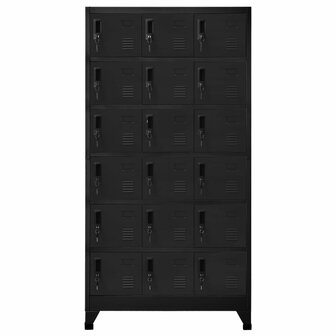 Lockerkast 90x40x180 cm staal zwart 2