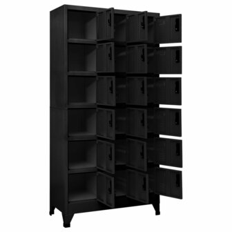 Lockerkast 90x40x180 cm staal zwart 3