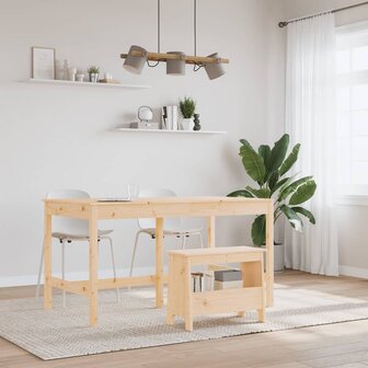Halbankje 60x28x45 cm massief grenenhout 3