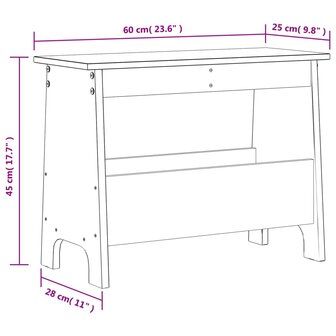 Halbankje 60x28x45 cm massief grenenhout 8
