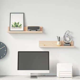 Wandkasten 2 st 50x11x9 cm massief grenenhout 1