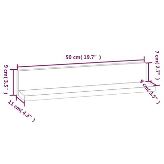 Wandkasten 2 st 50x11x9 cm massief grenenhout 8