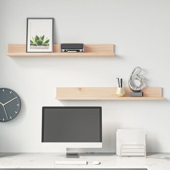 Wandkasten 2 st 80x11x9 cm massief grenenhout 1