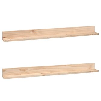 Wandkasten 2 st 110x11x9 cm massief grenenhout 2
