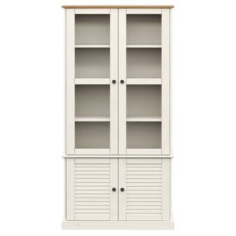 Vitrinekast VIGO 85x35x170 cm massief grenenhout wit 4