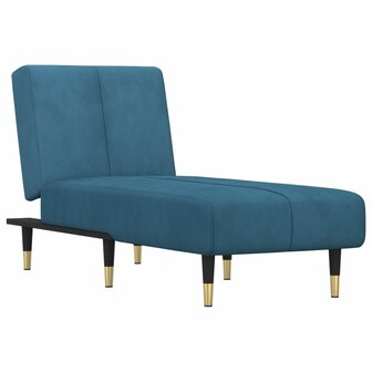 Chaise longue fluweel blauw 2
