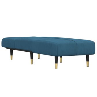 Chaise longue fluweel blauw 3