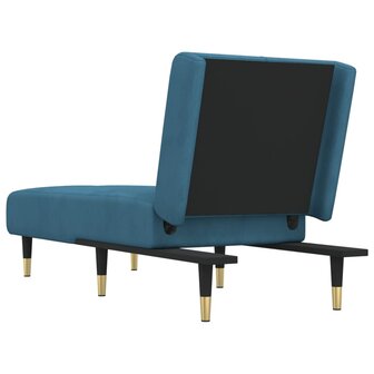 Chaise longue fluweel blauw 4