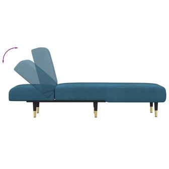 Chaise longue fluweel blauw 5
