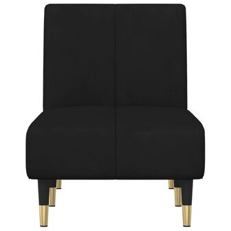 Chaise longue fluweel zwart 4