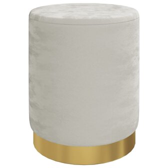 Hocker met opbergruimte rond fluweel lichtgrijs 2