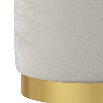 Hocker met opbergruimte rond fluweel lichtgrijs 4
