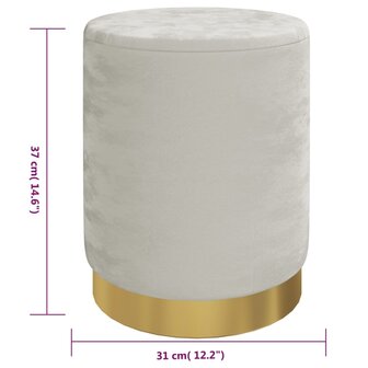 Hocker met opbergruimte rond fluweel lichtgrijs 6