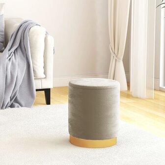 Hocker met opbergruimte rond fluweel donkergrijs 1
