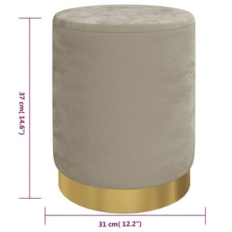 Hocker met opbergruimte rond fluweel donkergrijs 6