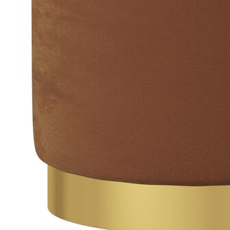 Hocker met opbergruimte rond fluweel bruin 4