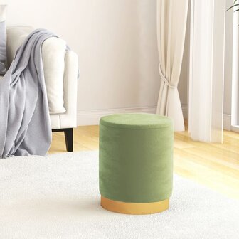 Hocker met opbergruimte rond fluweel mosterdgroen 1