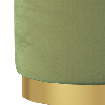 Hocker met opbergruimte rond fluweel mosterdgroen 4