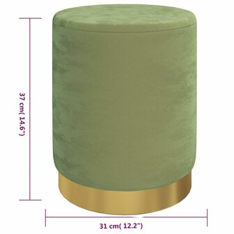 Hocker met opbergruimte rond fluweel mosterdgroen 6