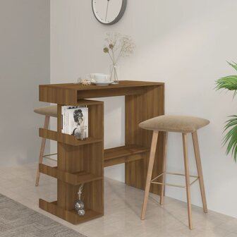 Bartafel met opbergrek 100x50x101,5 cm bewerkt hout bruin eiken 1