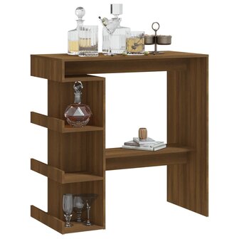 Bartafel met opbergrek 100x50x101,5 cm bewerkt hout bruin eiken 4