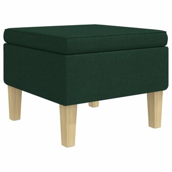 Kruk met houten poten stof donkergroen 2