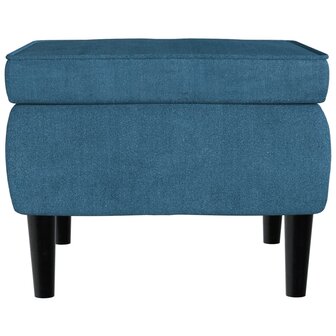 Kruk met houten poten fluweel blauw 3