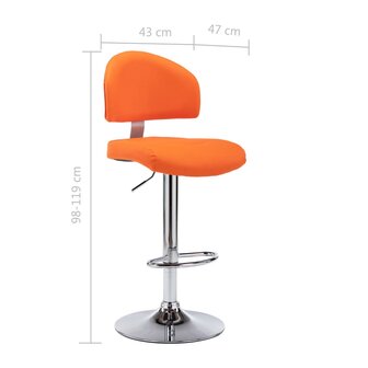 Barkruk kunstleer oranje 7