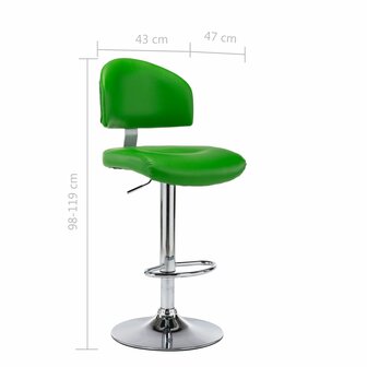 Barkruk kunstleer groen 7