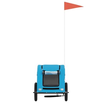 Hondenfietstrailer oxford stof en ijzer blauw 4