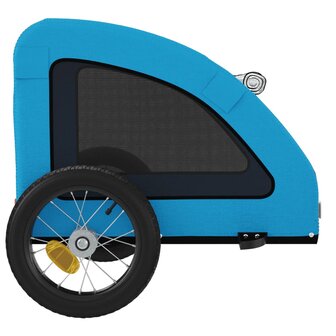 Hondenfietstrailer oxford stof en ijzer blauw 7