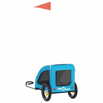 Hondenfietstrailer oxford stof en ijzer blauw 8