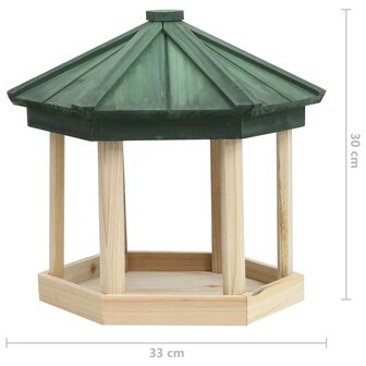 Vogelvoeder achthoekig 33x30 cm massief vurenhout 6