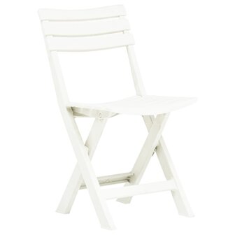 Tuinstoelen inklapbaar 2 st kunststof wit 2