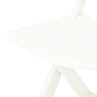 Tuinstoelen inklapbaar 2 st kunststof wit 6