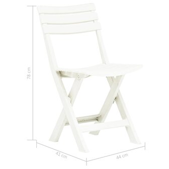 Tuinstoelen inklapbaar 2 st kunststof wit 9