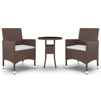 3-delige Tuinset poly rattan bruin 2