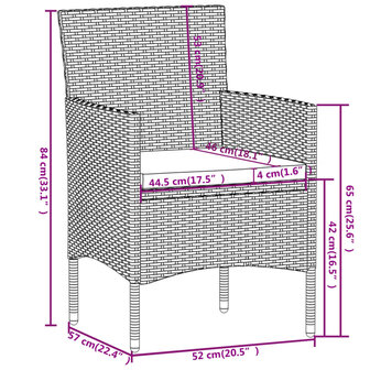 3-delige Tuinset poly rattan bruin 8