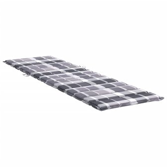 Ligbedkussen200x60x3 cm oxford stof ruitpatroon grijs 4