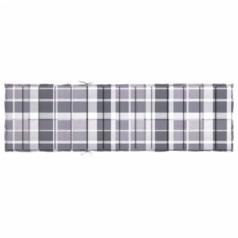 Ligbedkussen200x60x3 cm oxford stof ruitpatroon grijs 5