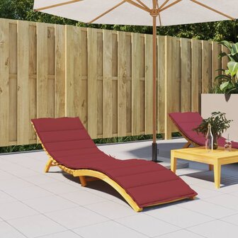Ligbedkussen 200x70x3 cm oxford stof wijnrood 1