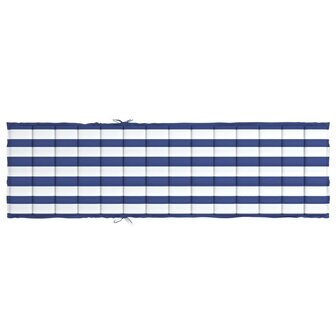 Ligbedkussen gestreept oxford stof blauw en wit 5