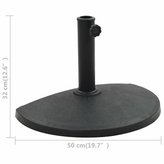 Parasolvoet halfrond 9 kg polyresin zwart 6
