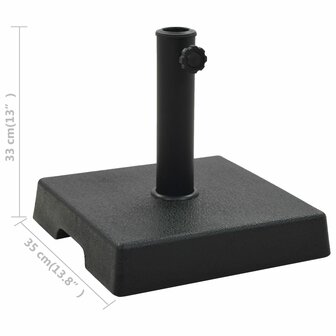 Parasolvoet vierkant 8 kg polyresin zwart 6