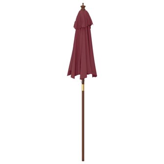 Parasol met houten paal 196x231 cm bordeauxrood 5