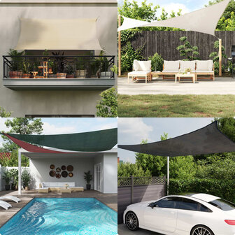 Zonnezeil 160 g/m&sup2; 3x4x4 m HDPE taupe 1