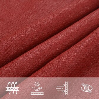 Zonnezeil 160 g/m&sup2; 3x4x5 m HDPE rood 7