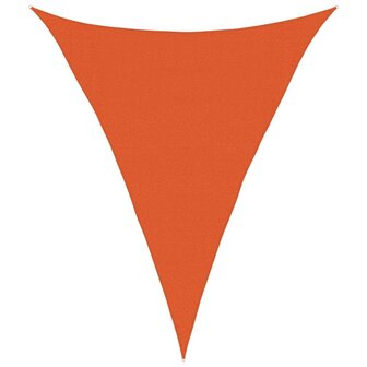 Zonnezeil 160 g/m&sup2; driehoekig 3x4x4 m HDPE oranje 2