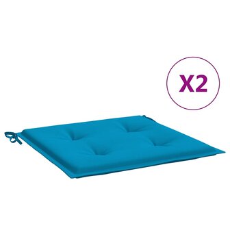 Tuinstoelkussens 2 st 40x40x3 cm oxford stof blauw 2