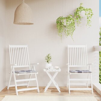 Tuinstoelkussens 2 st 40x40x3 cm oxford stof ruitpatroon grijs 1